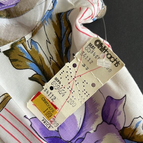 VINTAGE 1980’s Dead Stock So What! Tropical Print Blouse Size Small - Picture 5 of 6